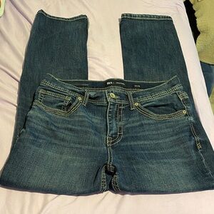 BKE Men's Dark Blue Straight Jeans